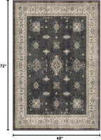 RUGGABLE Washable Vintage Area Rug – Verena Dark Wood 4x6, Stain-Resistant - Image 2