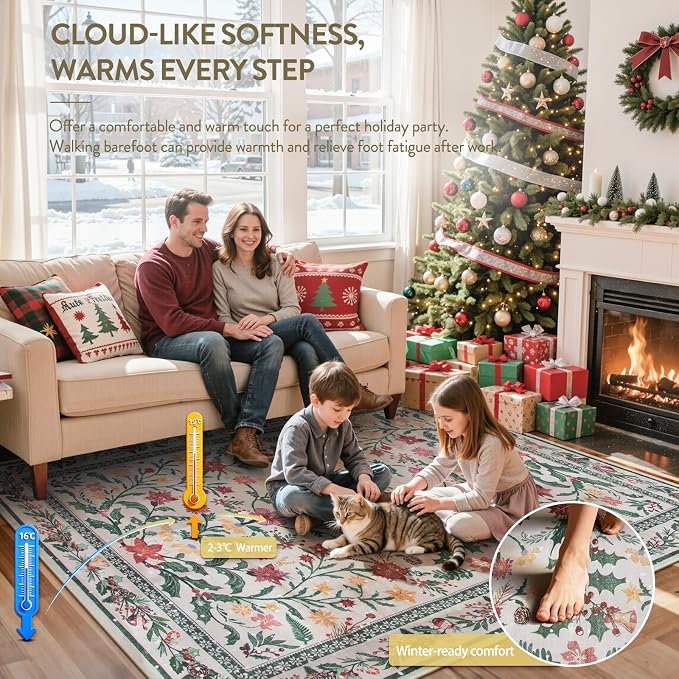 Wonnitar Christmas Runner Rug 2x6, Holiday Decor Christmas Kitchen Bathroom Rug - Image 3