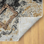 LUXE WEAVERS Marble Swirl Abstract Area Rug, Smoke 5x7 - Image 9