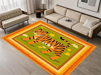 Tiger Rugs for Living Room，4x5ft, Modern Minimalist Style Orange Tiger Rug by Unknown