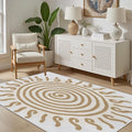 Boho Washable Rugs for Bedroom 5x8, Modern Sun Print Soft Minimalism Area Rug by Unknown
