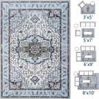 Washable Area Rugs 5x7, Low Pile Soft Vitnage Distressed Rug - Image 5
