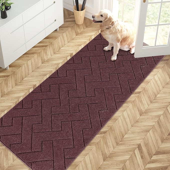PURRUGS Dirt Trapping Door Mat 32" x 70", Non-Slip Machine Washable Entry Rug by PURRUGS