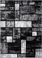 LUXE WEAVERS Modern Geometric Squares 10007 Gray 5x7 Area Rug - Image 3