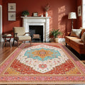 6x9 Orange Pink Area Rug for Living Room, Machine Washable Rugs by Macgace