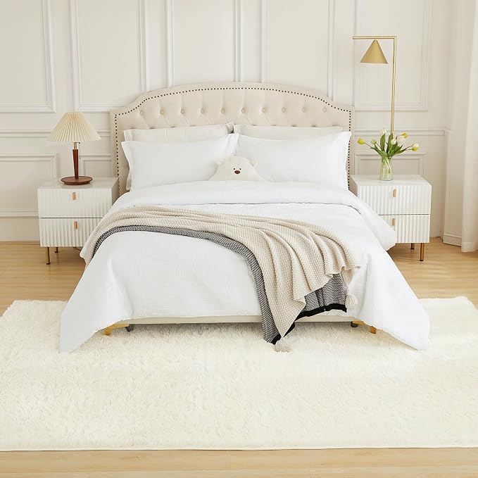 Andency 6x9 Area Rugs Cream, Large Shag Fluffy Soft Shaggy Rugs - Image 3
