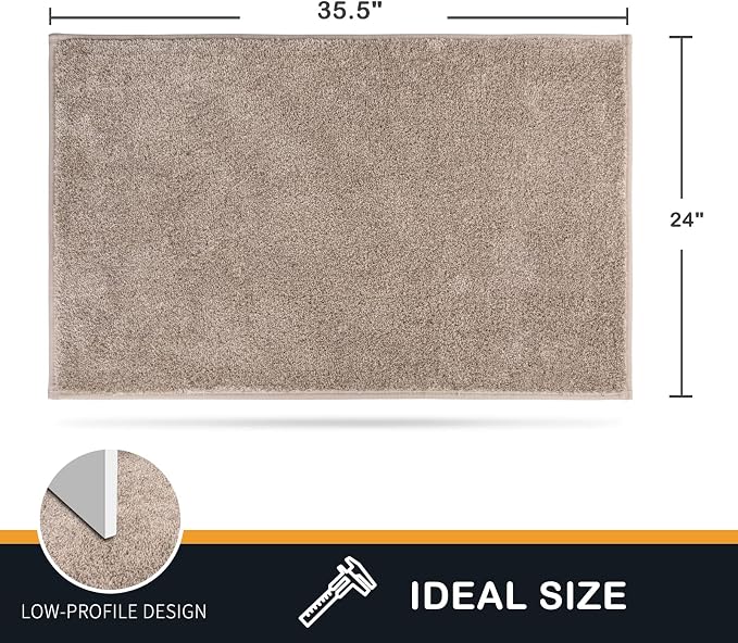 PURRUGS Dirt Trapping Door Mat 24" x 35.5", Non-Slip Machine Washable Entry Rug - Image 2