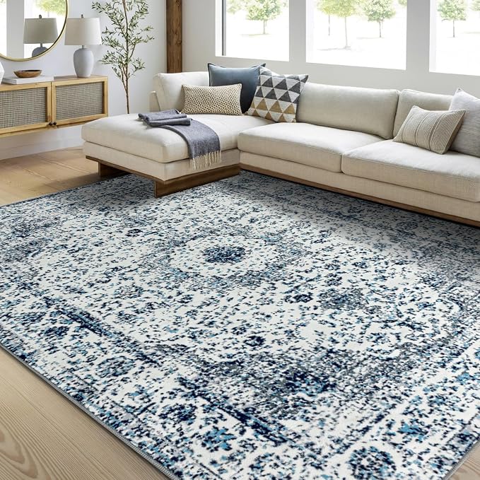 Easy-Going Area Rug 6x9 Washable Boho Rugs by Easy-Going