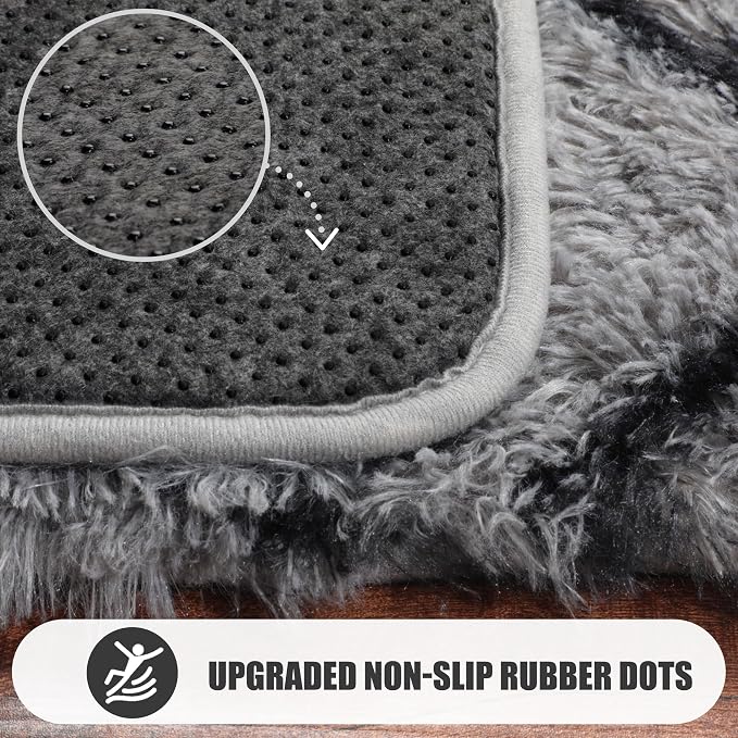 ONASAR 7x9 Area Rugs for Living Room Bedroom, Washable Large Fluffy Grey and - Image 8