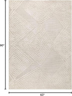 Antep Rugs Palafito 5x7 Geometric Shag Diamond High-Low Pile Textured Indoor - Image 2