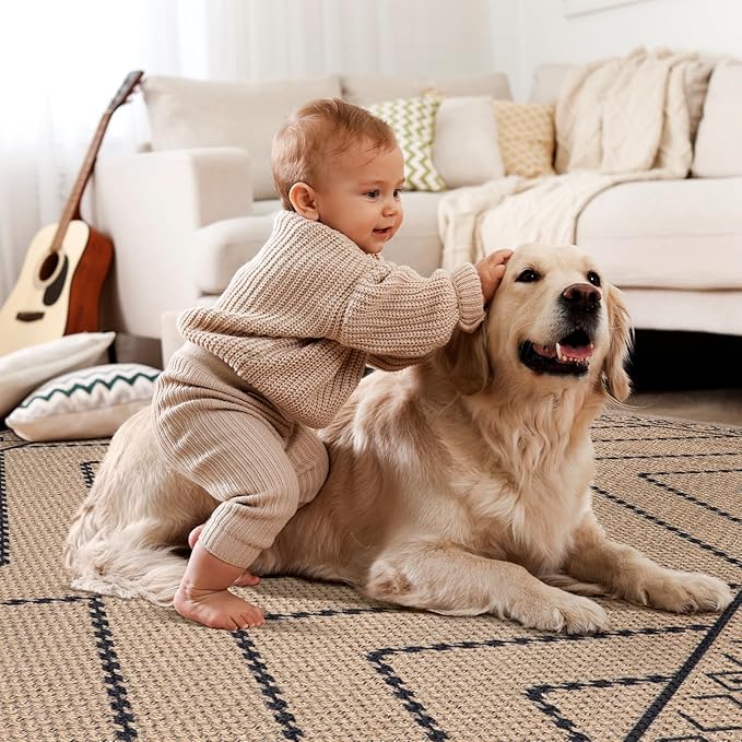 Tangsoo Easy Jute Rug 3x5 for Entryway, Geometric Non-Slip Washable Indoor - Image 7