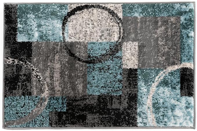 Rugshop Contemporary Abstract Circle Design Soft Area Rug 2' x 3' Gray - Image 3