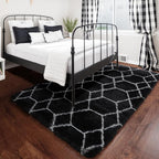 ONASAR Area Rugs for Bedroom Living Room, Fluffy 4x6 Black and White Rug - Image 5
