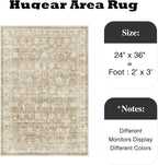 HUGEAR 2x3 Small Rug Machine Washable Area Rug Beige Entryway Rugs Entrance - Image 2