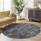 RUGSREAL 3x3 Round Area Rug Small Washable Circle Rug Non Slip Stain Resistant by RUGSREAL