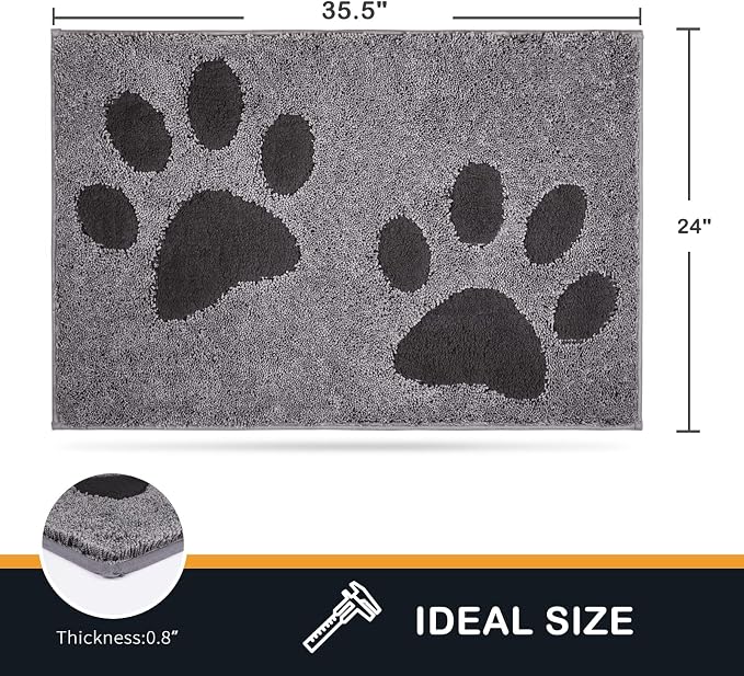 PURRUGS Dirt Trapping Door Mat 24" x 35.5", Non-Skid/Slip Machine Washable - Image 2