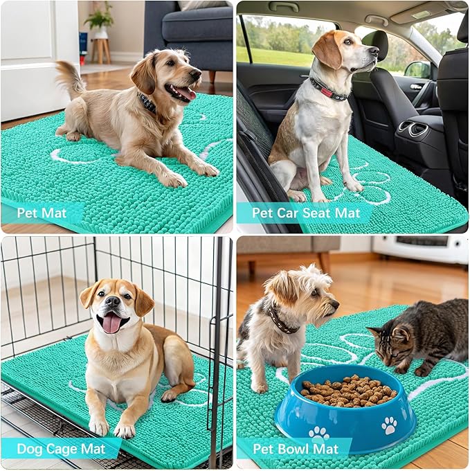 OLANLY Dog Door Mat for Muddy Paws 24x16, Paw Print Design, Absorbs Moisture - Image 7