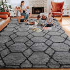 ONASAR Bedroom Living Room Area Rugs 5x8, Soft Shaggy Plush Fluffy Moroccan - Image 5