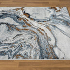 LUXE WEAVERS Marble Effect Abstract Blue 6x9 Area Rug - Image 4