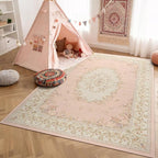 Nursery Rug for Baby Girl, Cute Pink 4x6 Area Rugs for Bedroom Non Slip - Image 3