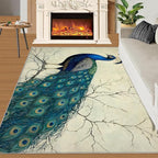 Peacock Area Rug 3x4-3x4 Rug, Peafowl Rugs - Image 3
