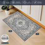 PURRUGS Vintage Farmhouse Boho Throw Rug 2x3 ft, Non-Slip Machine Washable Rug - Image 3