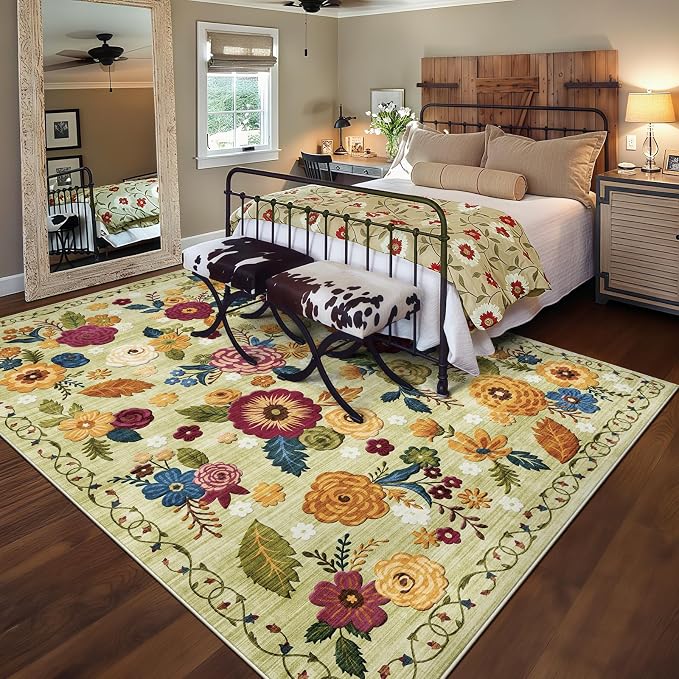 8x10 Machine Washable Area Rug for Living Room, Kids and Pets Friendly for - Image 8