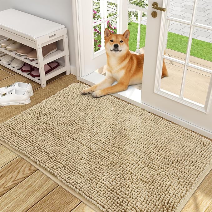OLANLY Dog Door Mat for Muddy Paws 48x30, Absorbs Moisture and Dirt, Absorbent by OLANLY