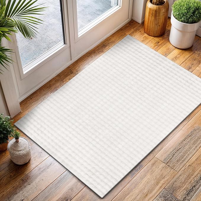 CAMILSON Modern White Non Slip Door Mat Rug 2x3 Ultra Soft High Pile Entryway by CAMILSONIndoorOutdoorAreaRugs