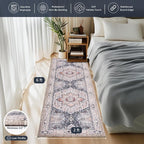 PURRUGS Vintage Farmhouse Boho Runner Rug 2x6 ft, Non-Slip Machine Washable Rug - Image 3