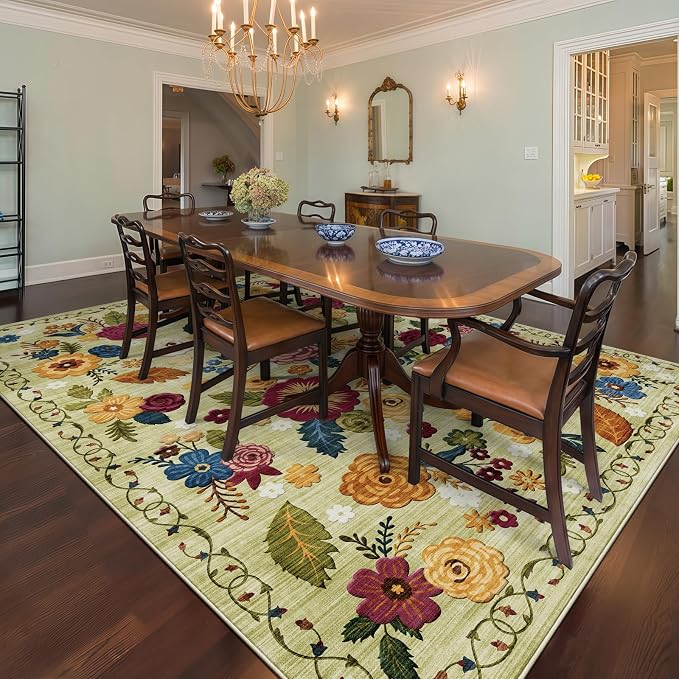 8x10 Machine Washable Area Rug for Living Room, Kids and Pets Friendly for - Image 9