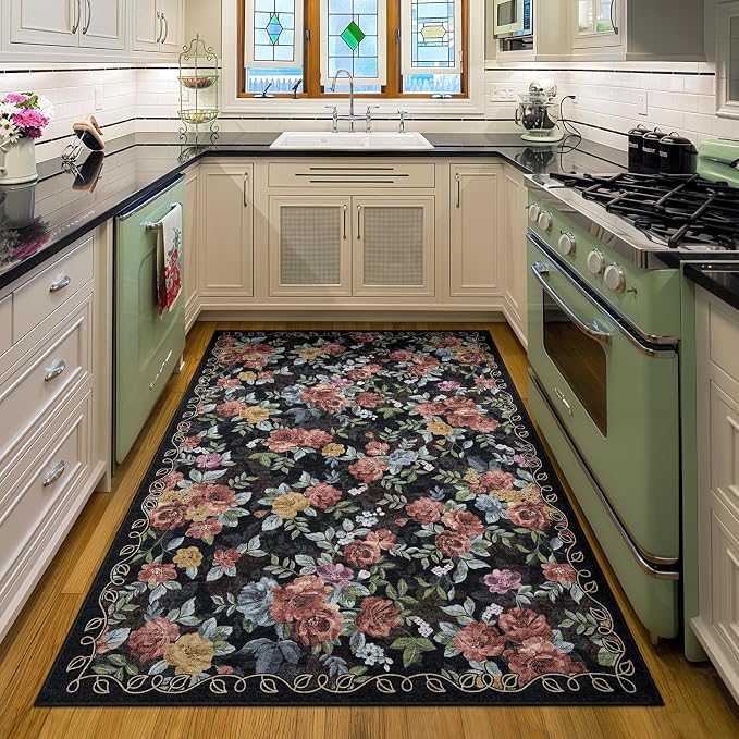 4x6 Machine Washable Area Rug for Living Room, Kids and Pets Friendly for - Image 8