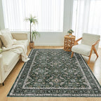 WITSHOCK Living Room Area Rugs 5x8: Soft Non-Slip Backing Washable Rugs Vintage - Image 3