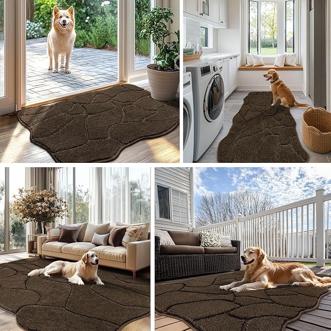 Dog Door Mat for Muddy Paws, 32 * 20 Absorbent Dirt Trapper Long Door Mat - Image 6