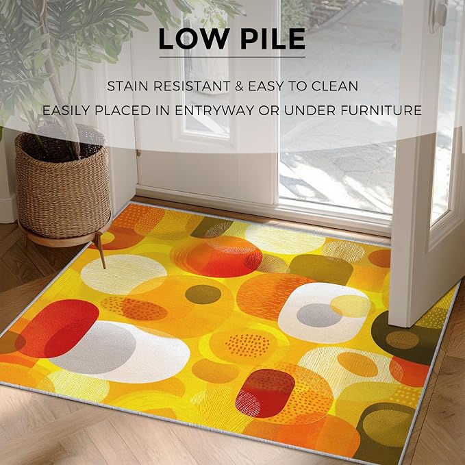 Abstract Geometry Rugs for Home Decor, 3x4 ft, Mid Century Modern Area Rugs for - Image 4