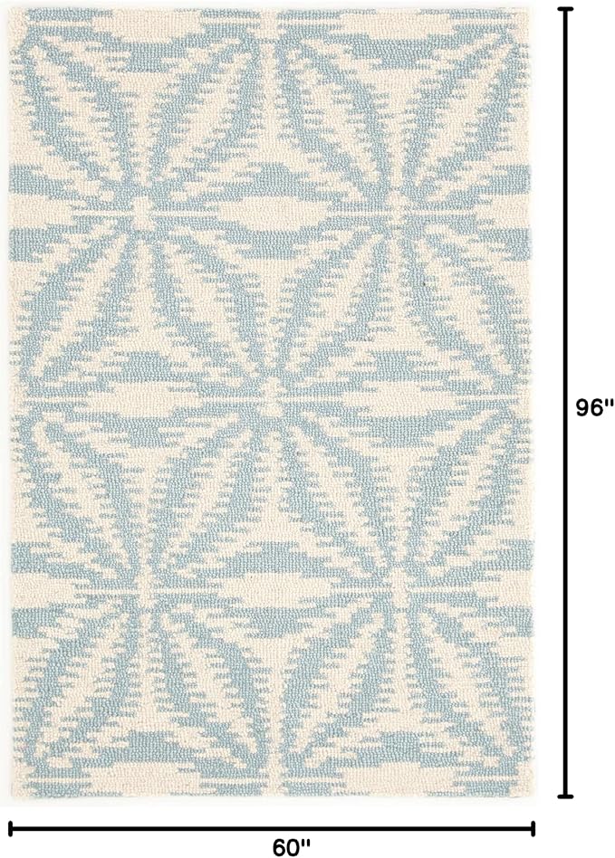 Dash & Albert Aster Sky Hand Micro Hooked Wool Rug, 5 X 8 Feet - Image 3