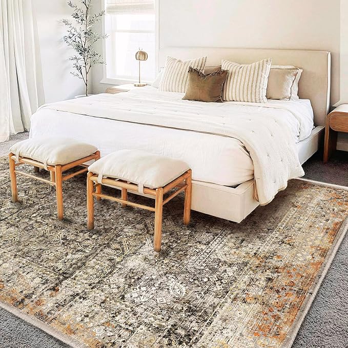 5'x7' Washable Area Rug Vintage Traditional Floor Cover Foldable Thin Kitchen - Image 2
