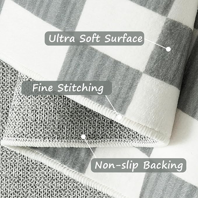jinchan 2x3 Kids Area Rug Washable Indoor Entryway Doormat Modern Checkered - Image 7