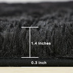 Andency Black Soft Area Rugs for Living Room Bedroom, 4x6 Fluffy Shaggy Bedside - Image 2
