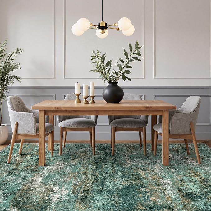 GENIMO Abstract Area Rug 5x7, Washable Modern Rug Non Slip, Low Pile - Image 9