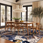 Rugshop Cream Bright Flowers Non Slip Non-Shedding Area Rug - Image 7