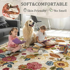 5x8 Machine Washable Area Rug for Living Room, Kids and Pets Friendly for - Image 4