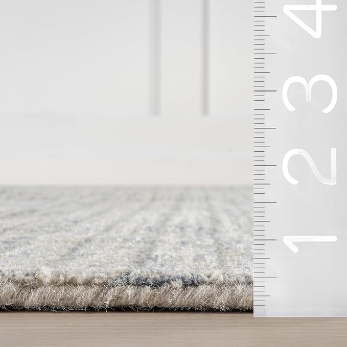 Rugs USA Melrose Light Blue/Ivory, Wool & Cotton, Soft and Cozy, High Traffic - Image 2