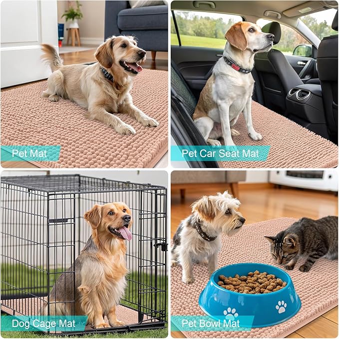 OLANLY Dog Door Mat for Muddy Paws 48x30, Absorbs Moisture and Dirt, Absorbent - Image 7