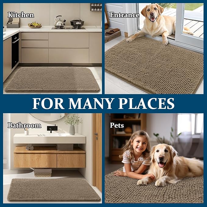 OLANLY Dog Door Mat for Muddy Paws 47x24, Absorbs Moisture and Dirt, Absorbent - Image 8