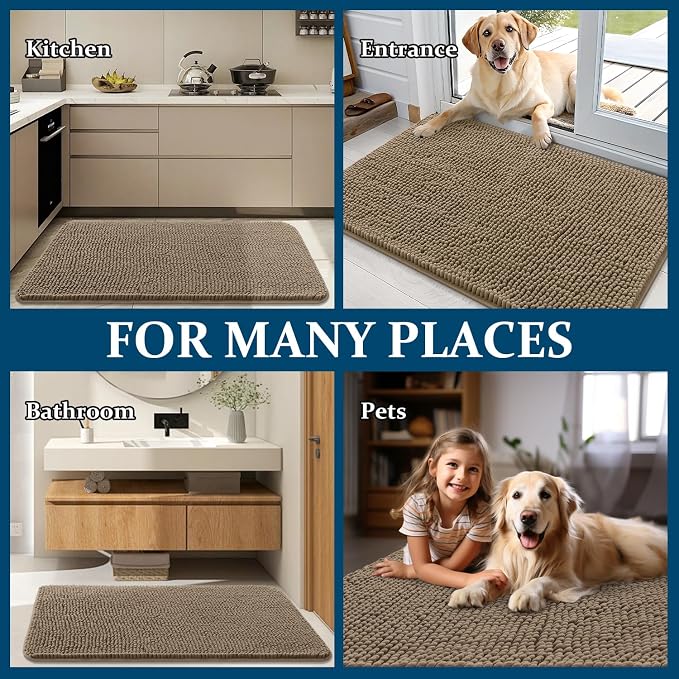 OLANLY Dog Door Mat for Muddy Paws 36x24, Absorbs Moisture and Dirt, Absorbent - Image 8