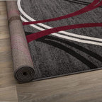 Rugshop Modern Wavy Circles Design Non-Shedding Accent Rug, Carpet - Image 3
