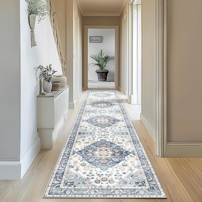 Enkor Runner Rugs for Hallway, 2.6x10.5 Washable Soft Non Slip Floor Rugs for - Image 6