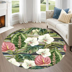 6ft Round Indoor Rug Non-Shedding Machine Washable，Low Pile Non-Slip Carpet by Unknown