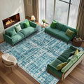 5x7 Abstract Area Rugs for Living Room, Modern Teal Blue Washable Indoor Rug by FLYRUGGO